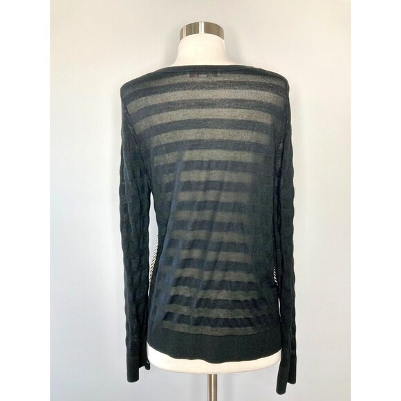 Ann Taylor LOFT Sweater Women XL Striped Geometric Top Long Sleeve Round Neck - Picture 2 of 4